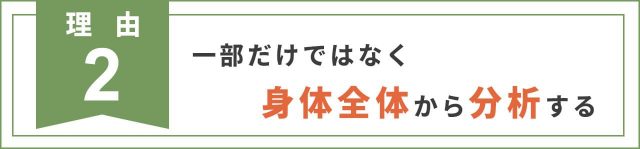 理由２　一部だけではなく身体全体から分析するから